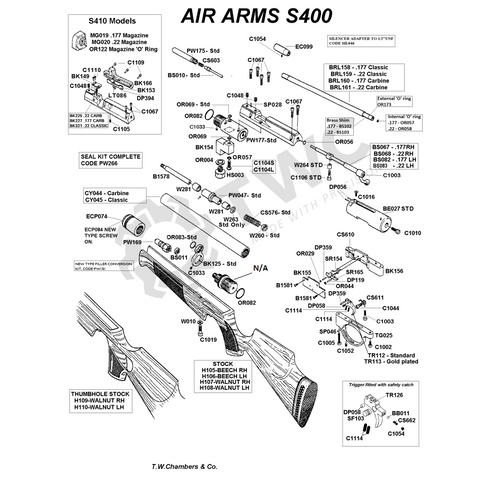 Airgun Spares Air Arms T. W. Chambers & Co